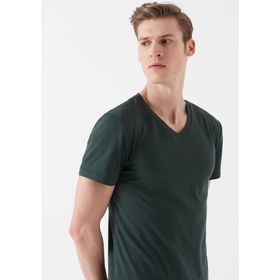 Mavi 061748-25752 V Yaka Streç Yeşil Erkek T-shirt