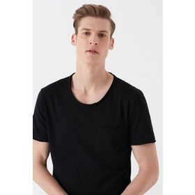 Mavi 062772-26341 Bisiklet Yaka Dar Kalıp Düz Siyah Erkek T-Shirt