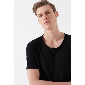 Mavi 062772-26341 Bisiklet Yaka Dar Kalıp Düz Siyah Erkek T-Shirt