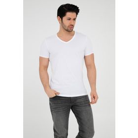 Mavi 062773-20843 Beyaz V Yaka Erkek T-Shirt