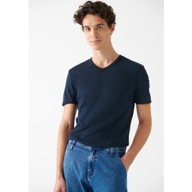Mavi 063748-17588 V Yaka Lacivert Basic Erkek T-shirt