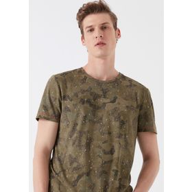 Mavi 065008-27069 Baskılı Yeşil Erkek T-Shirt