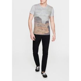 Mavi 065255-28386 West Baskılı Gri Erkek T-shirt
