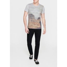 Mavi 065255-28386 West Baskılı Gri Erkek T-shirt