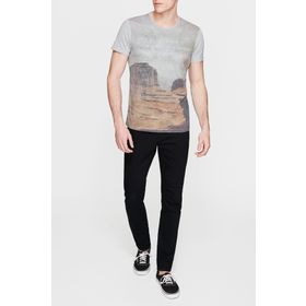 Mavi 065255-28386 West Baskılı Gri Erkek T-shirt