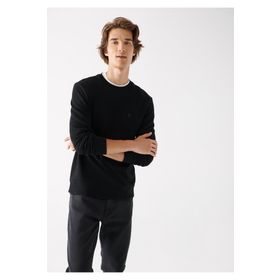 Mavi 065751-900 Siyah Pamuklu Rahat Kesim Bisiklet Yaka Erkek Sweatshirt