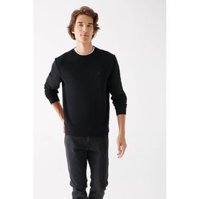 Mavi 065751-900 Siyah Pamuklu Rahat Kesim Bisiklet Yaka Erkek Sweatshirt