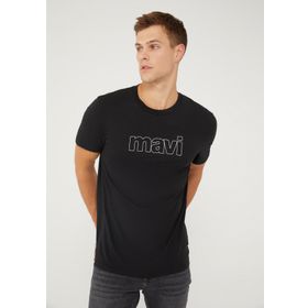 Mavi 065781-900 Siyah Logo Baskılı Erkek T-shirt