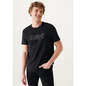 Mavi 065781-900 Siyah Logo Baskılı Erkek T-shirt
