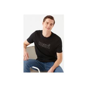 Mavi 065781-900 Siyah Logo Baskılı Erkek T-shirt