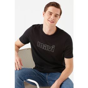 Mavi 065781-900 Siyah Logo Baskılı Erkek T-shirt