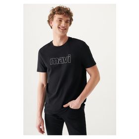Mavi 065781-900 Siyah Logo Baskılı Erkek T-shirt