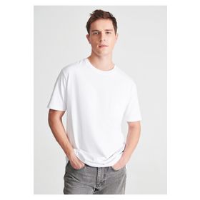 Mavi 066248-620 Cepli Bisiklet Yaka Düz Beyaz Erkek T-Shirt