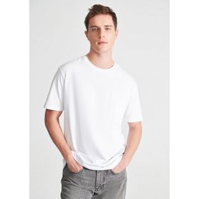 Mavi 066248-620 Cepli Bisiklet Yaka Düz Beyaz Erkek T-Shirt