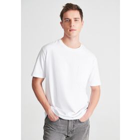 Mavi 066248-620 Cepli Bisiklet Yaka Düz Beyaz Erkek T-Shirt