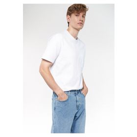 Mavi 066248-620 Cepli Bisiklet Yaka Düz Beyaz Erkek T-Shirt