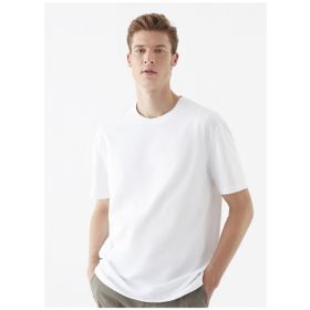 Mavi 066249-620 Bisiklet Yaka Düz Beyaz Erkek T-shirt