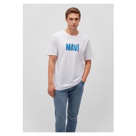Mavi 066842-620 Beyaz Baskılı Erkek T-Shirt