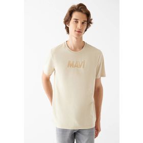 Mavi 066846-70322 Mavi Logo Baskılı Kahverengi Erkek T-shirt