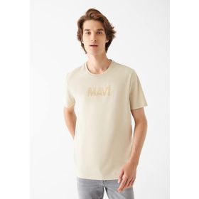 Mavi 066846-70322 Mavi Logo Baskılı Kahverengi Erkek T-shirt