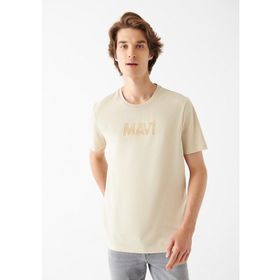 Mavi 066846-70322 Mavi Logo Baskılı Kahverengi Erkek T-shirt