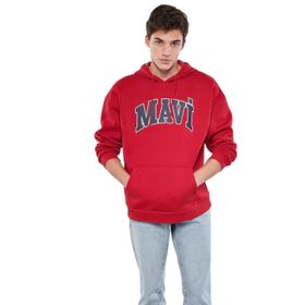 Mavi 067149-70464 Logo Baskılı Kırmızı Erkek Sweatshirt