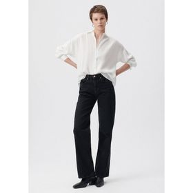 Mavi 101072-82298 Antrasit Victoria Pamuklu Yüksek Bel Geniş Paça Jeans Bayan Kot Pantolon