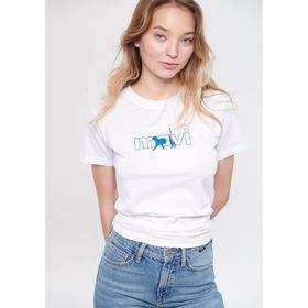 Mavi 1611478-620 Beyaz Baskılı Kadın T-Shirt