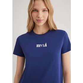 Mavi 1612241-70722 Baskılı Lacivert Kadın T-shirt