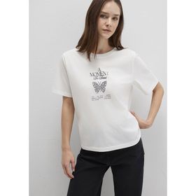 Mavi 1613462-70057 Ekru Kadın T-shirt