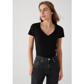 Mavi 162769-900 Siyah V Yaka Kadın T-shirt