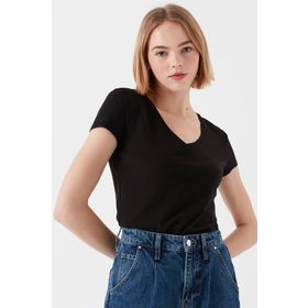 Mavi 162769-900 Siyah V Yaka Kadın T-shirt