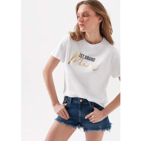 Mavi 166422-23248 Logo Baskılı Beyaz Kadın T-shirt