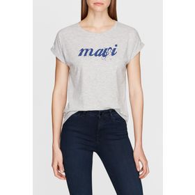 Mavi 166422-25702 Logo Baskılı Gri Kadın T-Shirt