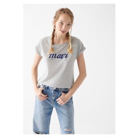 Mavi 166422-25702 Logo Baskılı Gri Kadın T-Shirt