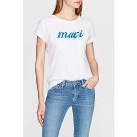 Mavi 166422-620 Logo Baskılı Beyaz Kadın T-shirt