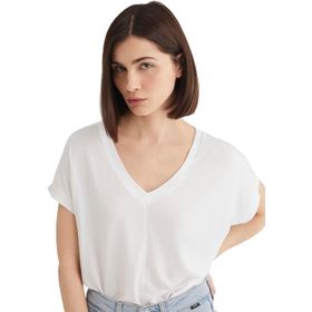 Mavi 166449-620 V Yaka Beyaz Basic Kadın T-shirt