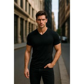 Mavi 166449-900 V Yaka Siyah Basic Kadın T-shirt
