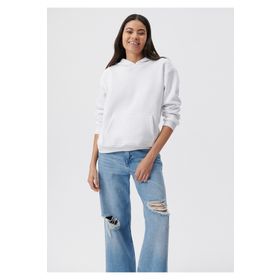Mavi 167299 Kapüşonlu Beyaz Basic Kadın Sweatshirt