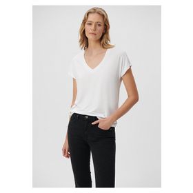 Mavi 167714-620 V Yaka Beyaz Basic Kadın T-shirt