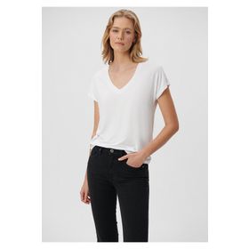 Mavi 167714-620 V Yaka Beyaz Basic Kadın T-shirt