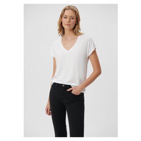 Mavi 167714-620 V Yaka Beyaz Basic Kadın T-shirt