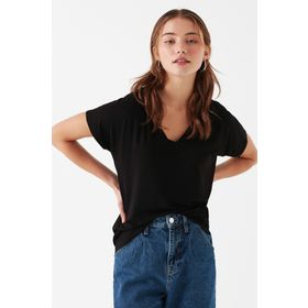 Mavi 167714-900 V Yaka Basic Kadın T-shirt