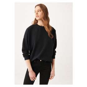 Mavi 168837-900 Bisiklet Yaka Rahat Siyah Kadın Sweatshirt