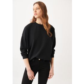 Mavi 168837-900 Bisiklet Yaka Rahat Siyah Kadın Sweatshirt
