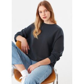 Mavi 168837-900 Bisiklet Yaka Rahat Siyah Kadın Sweatshirt