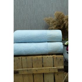 Mavi 70x140 cm Bordürlü Banyo Havlusu