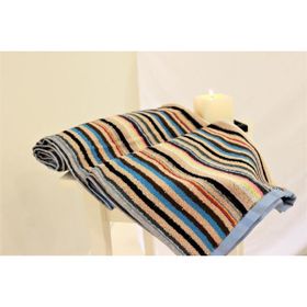 Mavi 70x140 cm Bordürlü Banyo Havlusu