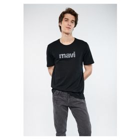 Mavi 900 0611039 Logo Baskılı Siyah Slim Fit Erkek T-Shirt