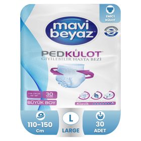 Mavi Beyaz 30 Adet L Emici Külot